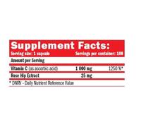 AMIX Vitamine C 100 Caps, 1000MG par Capsule, Enrichie de Cynorrhodon, Aide à Renforcer et à Maintenir le Système Immunitaire