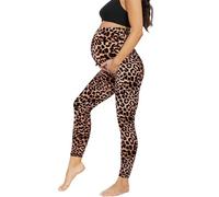 AMIYOYO Legging de grossesse pour femme, taille haute, opaque, pantalon de maternité, pantalon de loisirs, mode de maternité, pour femmes enceintes, Motif léopard, L