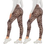 AMIYOYO Lot de 2 Leggings pour Femme Taille Haute Opaques élastiques pour Le Ventre, Le Yoga, Le Fitness, l'extérieur et Les Loisirs
