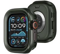 Amizee 2 en 1 Métal Coque Compatible avec Apple Watch Ultra 3/2/1 49mm, Couverture Complète Anti-Rayures Housse Coque Protection pour iWatch Ultra 3/2/1 49mm, Vert Armée