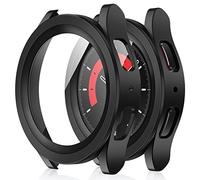 Amizee 2 Pièces Coque Compatible avec Samsung Galaxy Watch 5 Pro 45mm avec Protection Écran, Ultra Mince Dur PC Anti-Rayures Coque pour Galaxy Watch 5 Pro 45mm (Noir)