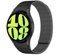 Amizee Compatible avec Bracelet Samsung Galaxy Watch 7/6/5/4/FE 40mm 44mm/Watch6 Classic 43mm 47mm/Watch5 Pro 45mm/Watch4 Classic, 20mm Bracelet Silicone Magnétique pour Hommes, Noir/Gris