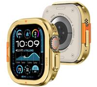 Amizee Métal Coque Compatible avec Apple Watch Ultra 3/2/1 49mm avec Couverture Arrière, Robuste Protecteur Anti-Rayures Coque pour iWatch Ultra 49mm, Doré