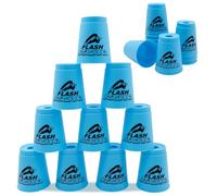AMJKEJI Lot de 12 gobelets empilables pour le sport, à empiler rapidement pour adulte, développer la coordination œil-main, améliorer la concentration, cultiver la patience et la persévérance (bleu)