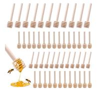 AMJKEJI Lot de 30 Cuillères à Miel en Bois de Hêtre - Mini Bâtonnets en Nid D'abeille en Bois de Hêtre - Petites Cuillères à Miel en Bois