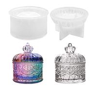 AMJKEJI Moule en Résine Epoxy pour Boîte à Bijoux, Couvercle Inclus, Moules de Moulage en Résine Epoxy pour Fabrication et Décoration Artisanale