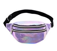 Sac de Taille holographique, Sac de Taille Violet, Sac Banane de Sport, Sac de Taille de Voyage étanche, Sac de Taille Tendance pour Femme pour la Course, la randonnée et Les activités de Plein air