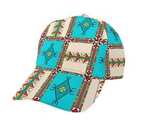 Amkong Casquette de baseball réglable pour le sport, les abeilles et les feuilles colorées, casquette de camionneur, chapeau de soleil pour homme et femme, Tribu indienne traditionnelle indienne,