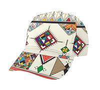 Amkong Casquette de baseball réglable pour le sport, les abeilles et les feuilles colorées, casquette de camionneur, chapeau de soleil pour homme et femme, Tribu indienne géométrique indigène, taille