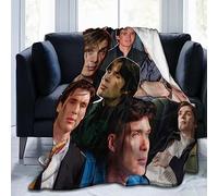 Amkong Cillian Murphy Couverture collage en flanelle légère pour lit, canapé, décoration de lit, noir, 152,4 x 127 cm