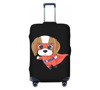 Amkong Housse de protection en élasthanne hautement élastique pour valise de 55,9 à 61 cm, motif super-héros et petit chien pour enfants