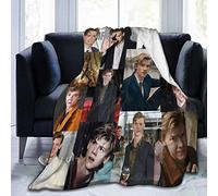Amkong Thomas Brodie-Sangster Collage Couverture polaire ultra douce pour lit 152,4 x 127 cm