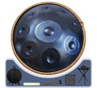 Amkoskr Handpan de 45,7 cm pour adultes, instrument Hand pan en Ré mineur Kurd de qualité supérieure avec 9 notes accordées avec précision, Handpan 432 Hz pour débutants