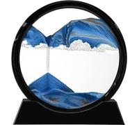 AmkWood Peinture d'Art de Sable Dynamique 3D, Images de l'Art du Sable en Mouvement pour Maison, Bureau, Cadeaux (Bleu, 7 Pouces)