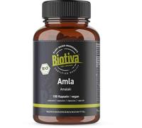 Amla Bio 150 Gélules - 500mg - Phyllanthus emblica - Groseille indienne - Myrobolan emblique - Sans matière de remplissage - Issu de l'agriculture bio contrôlée- Biotiva