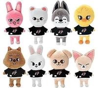 AMLHTY 8PCS 20CM Jouets en Peluche Kpop Stray Kids Poupée en Peluche Doux Skzoo Cartoon Peluche New Vêtements Style SKZ Dessin pour Les Fans