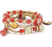 Amlhy Bracelet bohème avec pendentif tournesol multicouche extensible et perles - Cadeau idéal pour femmes et filles, 1cm, 1