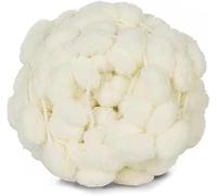 Amlhy Fil à tricoter avec pompons en dentelle pour projets de bricolage, couverture, coussin, jouets, literie pour animaux domestiques, blanc, 130 g