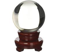 Amlong Crystal Sphère de dination en Cristal Feng Shui, Boule de lentille, Boule décorative avec Support en Bois et boîte Cadeau, 110 mm