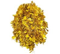 AMLOOPH Guirlande dorée de 10 m d'épaisseur pour décorations de sapin de Noël, guirlande de Noël épaisse avec étoiles pour escaliers, plafond, porte, décoration de Noël