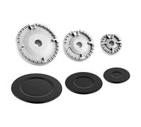 Ammboco Ensemble de Remplacement Universel pour 3 Capuchons de Brûleur de Cuisinière à Gaz et Têtes de Brûleur, Comme Illustré, Adapté à la Plupart des Brûleurs de Cuisinière à Gaz.