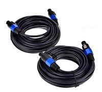 Ammboco Paquet de 2 Câbles Mâles Speakon de 25 Pieds Vers Speakon, de Câble de Haut-Parleur DJ de Calibre 12 AWG Professionnel avec de Verrouillage
