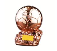 AMMICCO Trophée Ballon Or Football Champion Trophée Golden Ballon Football Trophy Collection de Souvenirs Décorations Maison Bureau Cadeaux pour Fans (Or Rose, 25cm)