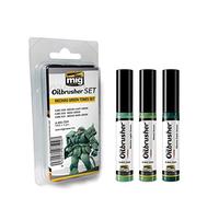 AMMO MIG-7509 Mechas Green Tones Ensemble de brosses à Huile Multicolore