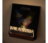 Ammonite Light up Now Support mural rotatif pour disques vinyles en bois acrylique avec lumières de couleur blanc chaud