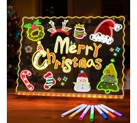 Ammonite Lumiboard Planche à dessin LED, tablette acrylique transparente avec télécommande, kit d'art à intensité variable alimenté par USB avec minuteur, 7 options de couleur, pour une décoration