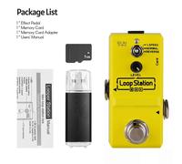 ammoon Loop Station Mini Guitar Looper Effect Pedal 10 Minutes Recording Time 3 Working Modes True Bypass Full Metal Shell with 1GB Memory Card