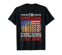 Ammosexuual It Wasn't a Choice I Love Guns First Amendment T-Shirt Graphique avec Valeur, Homme, Noir, S