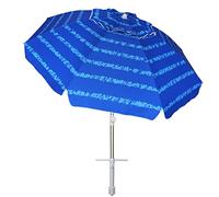 AMMSUN Parasol de plage pour sable, robuste, portable, de 2 m, avec ancre de sable et protection UV, parasol de terrasse avec sac de transport, pour plage, terrasse, jardin, extérieur, bleu