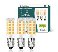 AmmToo Ampoule LED E14 blanc chaud 3 W 345 lm 2700 K Ampoule E14 remplace les ampoules halogènes de 30 W, pas de scintillement, lampe de réfrigérateur, intensité non variable, ampoule LED maïs pour