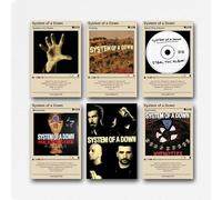AMNSAVTU Lot de 6 affiches sur toile « System of A Down Music » pour décoration murale de chambre à coucher, sans cadre, 20 x 30 cm