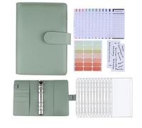 AMO HERMOSO Classeur de budget A6, méthode d'enveloppe, planificateur budgétaire, organiseur de budget, livret d'épargne avec films pour planificateur financier (vert)