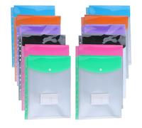 AMO HERMOSO Lot de 12 Pochettes Plastiques Perforées A4, Pochette Intercalaires 6 Couleurs, Convient aux Classeurs à Anneaux et à Levier, Chemises Renforcées 11 trous vertical