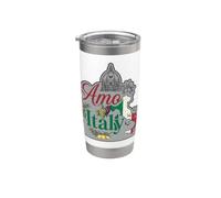 Amo Italy Florence Carte dôme Citrons Raisins Graphique vintage Gobelet isotherme en acier inoxydable double paroi