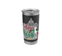 Amo Italy Florence Carte dôme Citrons Raisins Graphique vintage Gobelet isotherme en acier inoxydable double paroi