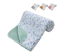 amo nenes Couverture bébé hiver coton 100 x 75 cm Couverture polaire Couverture câlin Moelleuse Douce Couverture d'éveil bébé avec rembourrage Couverture enfant épaisse pour garçon et fille, Vert