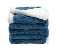 amo nenes Couverture de Canapé Douce 100x150cm, 2 Couches Polaire pour Enfants, Plaid Décoratif Polyvalent pour l'intérieur et l'extérieur, Couvre-lit en Tricot pour Aider à Mieux Dormir, Bleu Marine