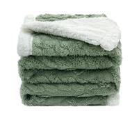 amo nenes Couverture de Canapé Douce 100x150cm, 2 Couches Polaire pour Enfants, Plaid Décoratif Polyvalent pour l'intérieur et l'extérieur, Couvre-lit en Tricot pour Aider à Mieux Dormir, Vert Matcha