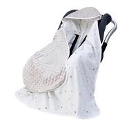 amo nenes Couverture enveloppante pour nacelle, poussette, douillet, 90 x 90 cm, 100 % coton, couverture toutes saisons, universelle, pour siège auto, buggy, grise