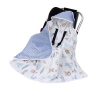 amo nenes Couverture enveloppante pour nacelle, Poussette, Douillet, 90 x 90 cm, 100% Coton, Couverture Toutes Saisons, Universelle pour siège Auto, Buggy, Bleu