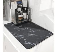 AMOAMI Tapis à café - Masquer les taches, envers en caoutchouc, tapis de séchage absorbant pour comptoir de cuisine - s'adapte sous la cafetière et la machine, égouttoir à vaisselle