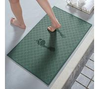 AMOAMI Tapis de salle de bain ultra fin avec envers en caoutchouc antidérapant et absorbant pour sol, douche, évier (40,6 x 61 cm, vert)