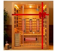 amocane - Chambre de sauna à double système infrarouge et vapeur, sauna en bois de pruche canadien pour 3 à 4 personnes, saunas traditionnels d'intérieur avec 10 radiateurs et poêle de sauna de