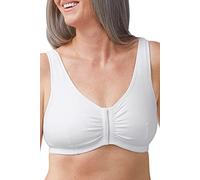 AMOENA Soutien-gorge de mastectomie post-chirurgie en coton doux sans armatures avec fermeture à l'avant Blanc