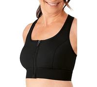 AMOENA Soutien-gorge de sport zippé à l'avant pour femme - Noir - M