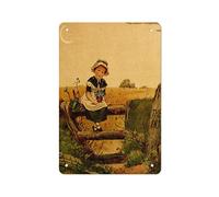 AMOGHASIDDHI Panneau en métal rural avec inscription « Girl and Moon » en aluminium vintage - 20,3 x 30,5 cm - Décoration murale pour maison, bar, pub, club, café